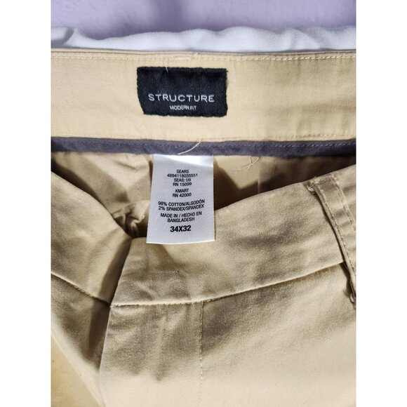 Vintage Structure Khaki Pants KMart/Sears Modern Fit Flat Front 34 x 32 - Picture 2 of 3